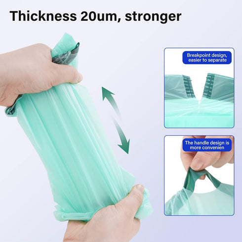 4 Gallon Compostable Trash Bags, 100% Biodegradable Drawstring Small Trash Bags for Kitchen Bathroom Office