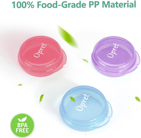 Opret Small Pill Box (3 Pcs), Cute Portable Pill Case for Travel, Medicine Storage Container, Rose, Blue, Purple
