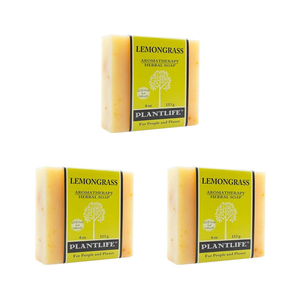 Plantlife Lemongrass 3-pack Bar Soap - Moisturizing and Soothing Soap Made with Plant-Based Ingredients