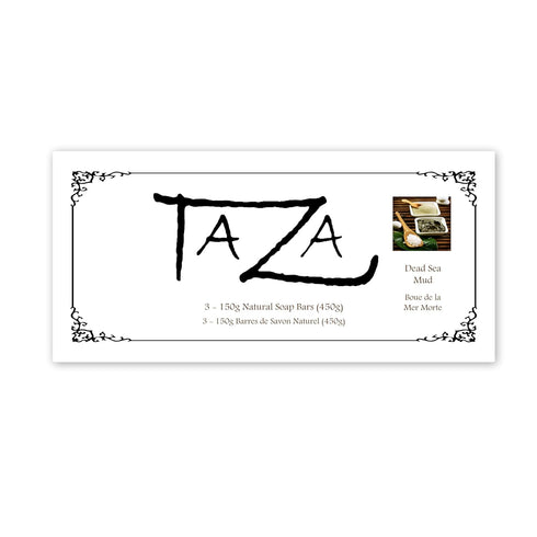 Taza Premium Dead Sea Mineral Mud Natural Soap (Pack of 3), Each 5.3 oz for Radiant Skin