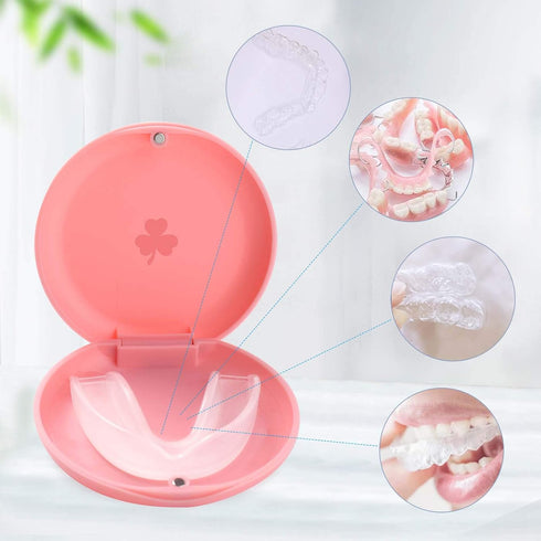 (2 Pack) Solid Orthodontic Retainer Cases, Durable Retainer Storage Case, Pink Color