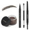 LAVONE Eyebrow Stamp Pencil Kit - Waterproof Brow Stamp Trio with Eyeliner, Pomade & Dual-ended Brush - Black Brown