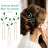 inSowni 7 Pieces Vintage Bridal Wedding Glitter Emerald Green Rhinestone Hair Side Combs and U-shaped Hair Pins