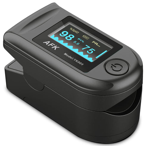 Pulse Oximeter Fingertip, Portable Blood Oxygen Saturation Monitor for Heart Rate and SpO2 Level (BLACK)