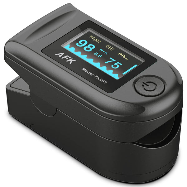 Pulse Oximeter Fingertip, Portable Blood Oxygen Saturation Monitor for Heart Rate and SpO2 Level (BLACK)