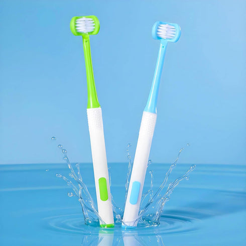 Wanmu 2Pcs 3 360 Sided Autism Toothbrush, U-Shaped Oral Teeth Cleaning Design Kids Toothbrush for Adult, Toddler, Soft