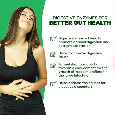 Super Enzymes Supplement - Digestive Enzymes with Prebiotics and Probiotics for Gut Health, 120 Capsules for Women and