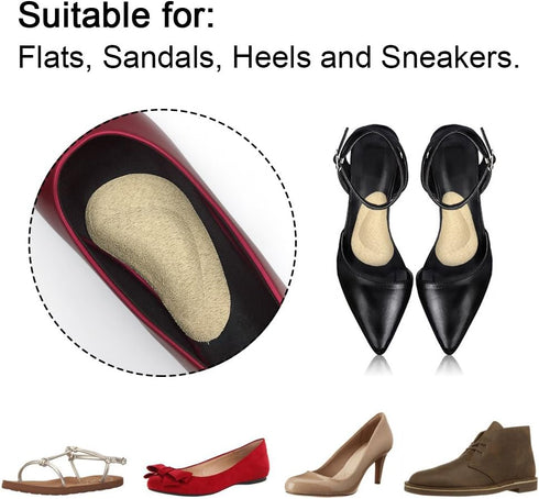 Dr. Foot's Arch Support Shoe Insoles - Gel Inserts for Flat Feet, 3 Pairs, Beige