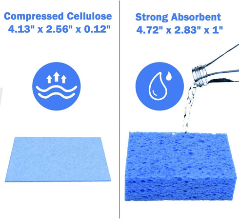 YoleShy 72 Pack Sponges Kitchen Natural Compressed Cellulose Sponges Bulk Non Scratch for Household Cookware Bathroom