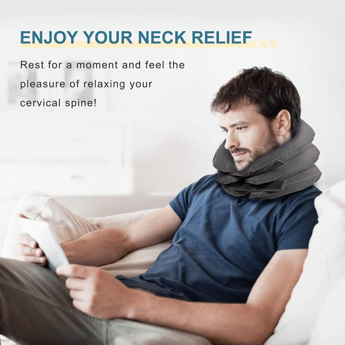 Neck Stretcher, Cervical Traction Device, Neck Traction Device, Adjustable Inflatable Neck Braces for Neck Pain