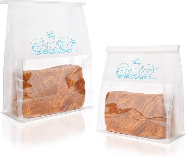 50 Paper Bread Bags for Home Bakery, Large Storage Bags with Window/Ties for Sourdough and Baked Goods