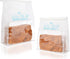 50 Paper Bread Bags for Home Bakery, Large Storage Bags with Window/Ties for Sourdough and Baked Goods