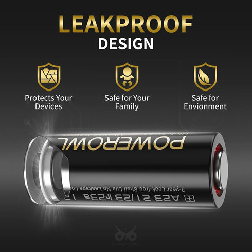 POWEROWL High Capacity A23 Batteries, 6 Pack, Premium Alkaline 21/23 23A 12V