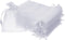 Boshen 100/200PCS White Organza Gift Candy Sheer Bags, Mesh Jewelry Pouches Drawstring for Wedding Party Favors