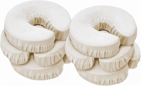 Master Massage Pack of 6 Flannel Face Cradle Covers, 100% Cotton, Off White
