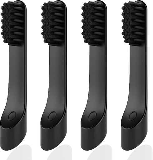 4-Count Black Electric Toothbrush Replacement Heads, Compatible with Quip, Adult Refill Brush Heads