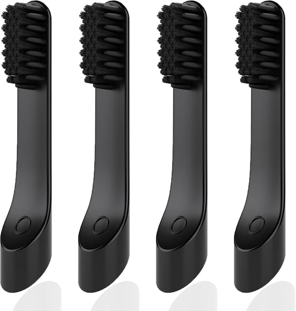 4-Count Black Electric Toothbrush Replacement Heads, Compatible with Quip, Adult Refill Brush Heads