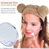 AHONEY Spa Bear Ears Headband, Cute Makeup Skincare Headbands and Wristband Set for Washing Face, Elastic Fluffy