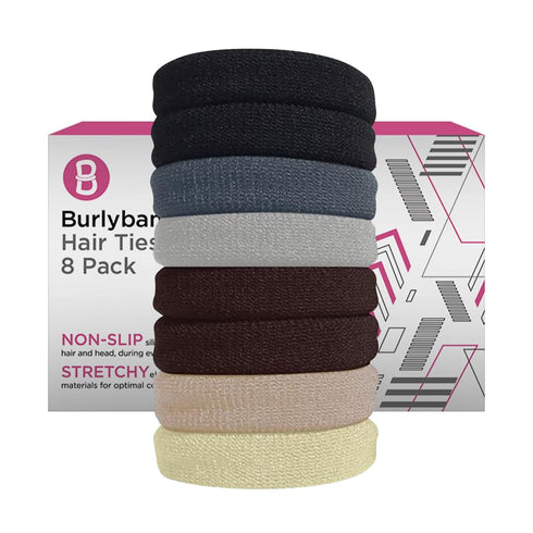 Large Multi Color Pack Hair Ties for Thick, Heavy or Curly Hair - Non-Slip, Seamless Women's Ponytail Scrunchies