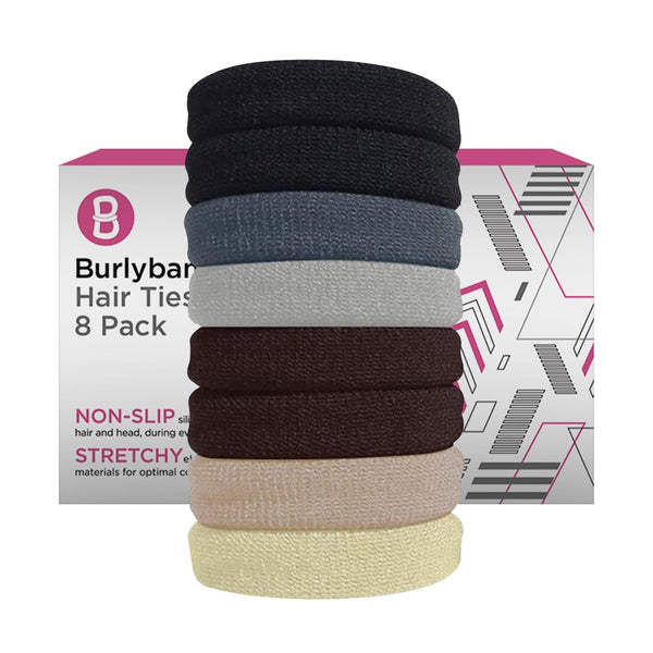 Large Multi Color Pack Hair Ties for Thick, Heavy or Curly Hair - Non-Slip, Seamless Women's Ponytail Scrunchies