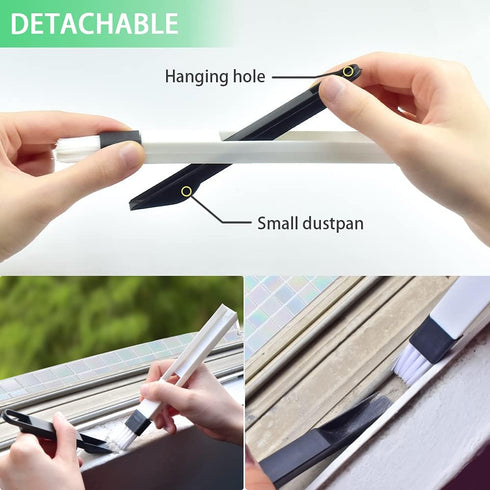 Crevice Gap Cleaning Brush Tool, 6pcs Hand-held Groove Cleaning Tools, 2 in 1 Dustpan Brushes Kit