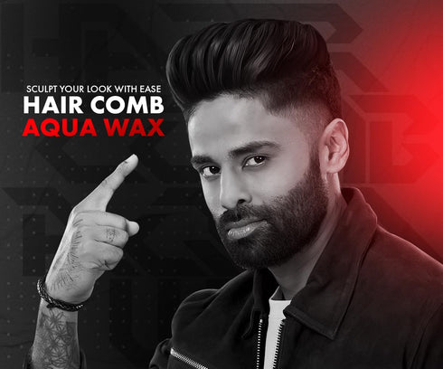 UrbanGabru Aqua Hair Comb Wax, 2-in-1 Men Hair Styling Wax for Strong Hold and Wet Look