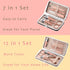 Pink Manicure Set, Portable Beauty Tool Kit with Nail Clipper, 7 in 1 Stainless Steel in Luxury Leather Case