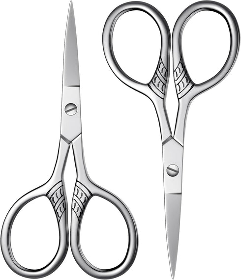 Professional Grooming Scissors - Small Stainless Steel Scissors for Hair, Eyebrow, Mustache Trimming