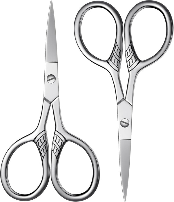 Professional Grooming Scissors - Small Stainless Steel Scissors for Hair, Eyebrow, Mustache Trimming