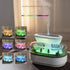 Pmxoaink 250ml 7 Essential Oil Flame Diffuser - Aromatherapy Humidifier with Colour Mood Light, Water Drip Feature