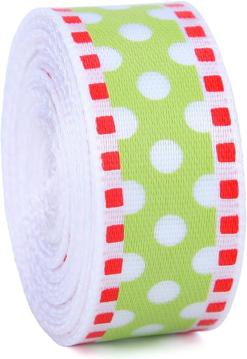 Red Green Ribbon, 10 Rolls Total 50 Yards for Christmas Craft, Gift Wrapping, and DIY Decoration