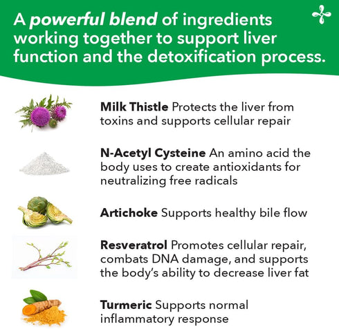 Puri-T Liver Cleanse & Detox Support Supplement, 60 Capsules with Resveratrol, Milk Thistle, Turmeric & More