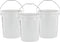 United Solutions 5 Gallon Bucket, 3 Pack, White, Heavy Duty BPA-Free Plastic, Comfortable Handle, Easy to Clean