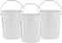 United Solutions 5 Gallon Bucket, 3 Pack, White, Heavy Duty BPA-Free Plastic, Comfortable Handle, Easy to Clean