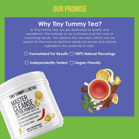 Tummy 3 6.34oz Tiny Master Cleanse Lemonade Diet - Day Juice Cleanse Plant-Based Detox Powder Supplement with Lemon