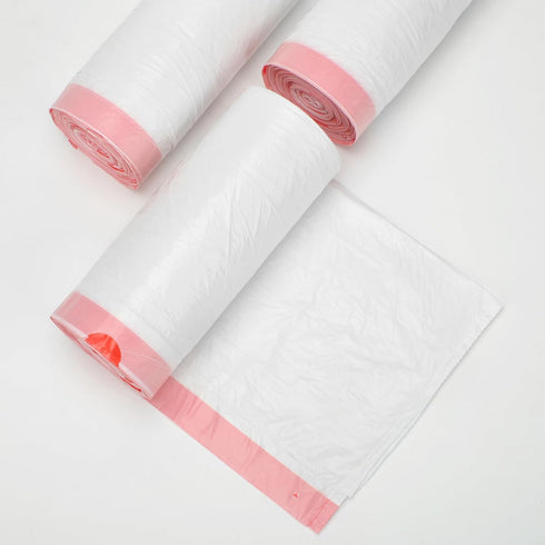 15-18 Gallon Drawstring Trash Bags, 102 Count Ultra Large Trash Can Liners, Heavy Duty Strong White Plastic Bags