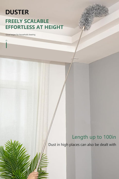 SetSail Extra-Long 100-inch Dusters with Bendable Microfiber Head for Cleaning High Ceilings, Furniture