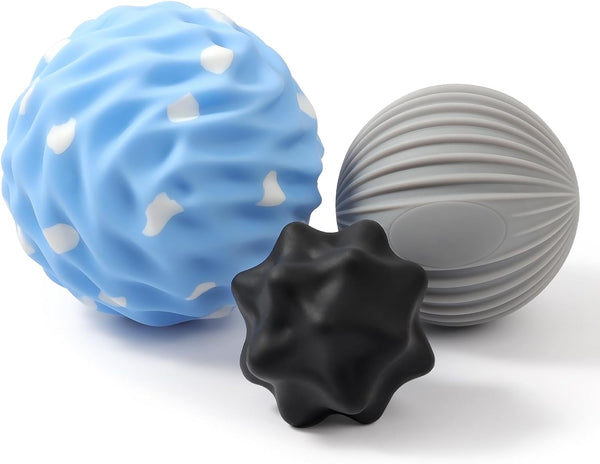 HODEMI Spiky Massage Ball Set, 3 Pack Spiky Ball, Ribbed Massage Ball