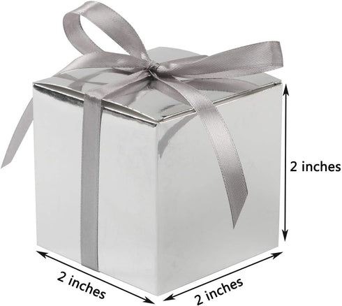 COTOPHER 60pcs Small Gift Boxes, Favor Boxes 2x2x2 inches with Ribbons for Wedding Favors