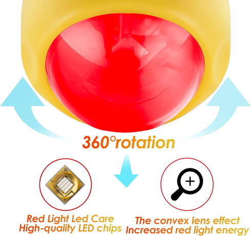 Red Light Vibrating Massage Ball - Handheld Trigger Point Tool for Deep Tissue Massage and Myofascial Release, Portable