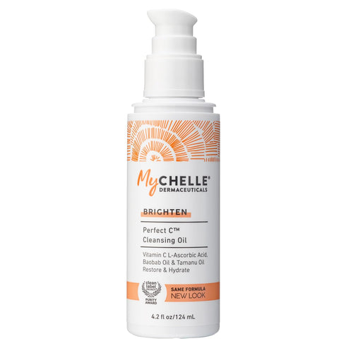 MyCHELLE Dermaceuticals Perfect C Cleansing Oil - 4.2 Fl Oz, Facial Cleanser with Vitamin C, Baobab Oil & Tamanu Oil