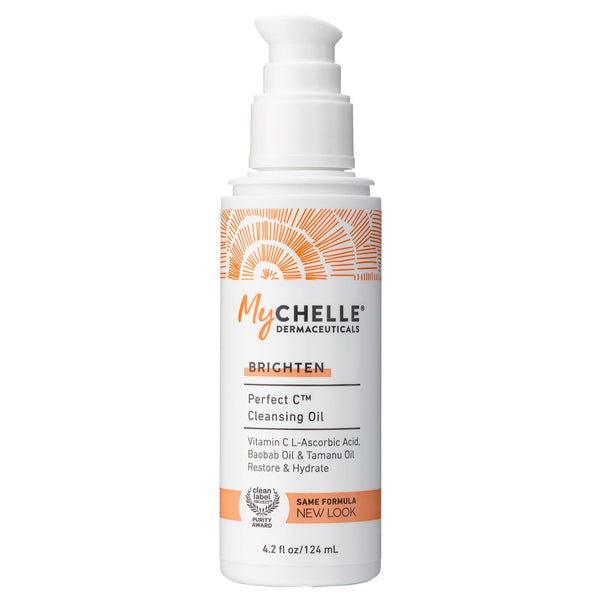 MyCHELLE Dermaceuticals Perfect C Cleansing Oil - 4.2 Fl Oz, Facial Cleanser with Vitamin C, Baobab Oil & Tamanu Oil