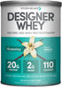Designer Wellness 100% Whey Protein Powder, Natural French Vanilla, 12 oz, Probiotics, Fiber, Gluten-free, Non-GMO,