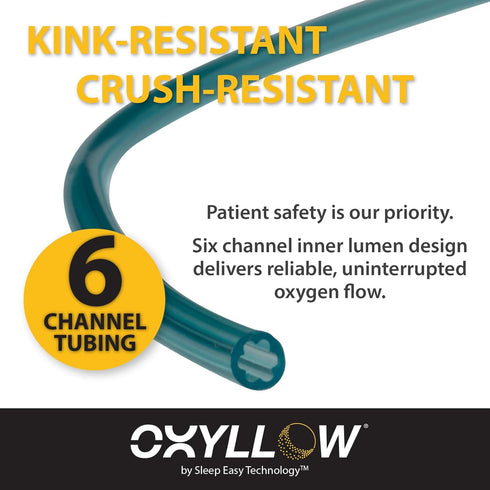Premium 7 FT Oxygen Tubing with Y-Connector, 6-Channel Kink-Resistant Air Flow, Universal End Connectors
