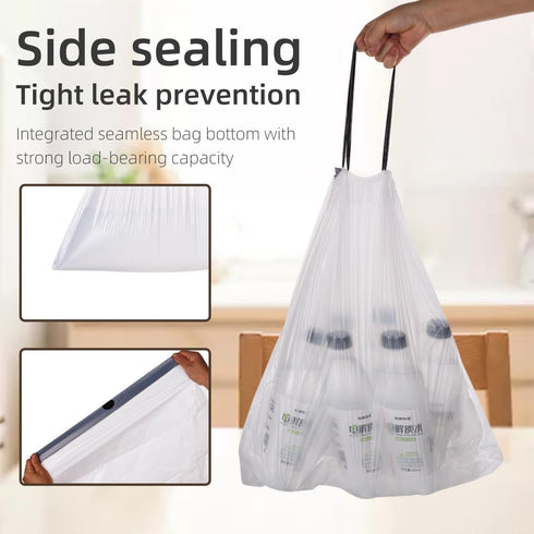 4 Gallon Trash Bags, 100 Count, Drawstring Garbage Bags, Thickened Unscented Wastebasket Liners for Bathroom Office
