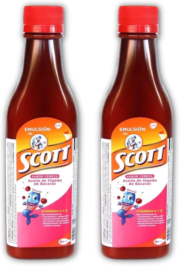 Yahve Emulsion de Scott Aceite de hgado de bacalao sabor Cereza - Pack