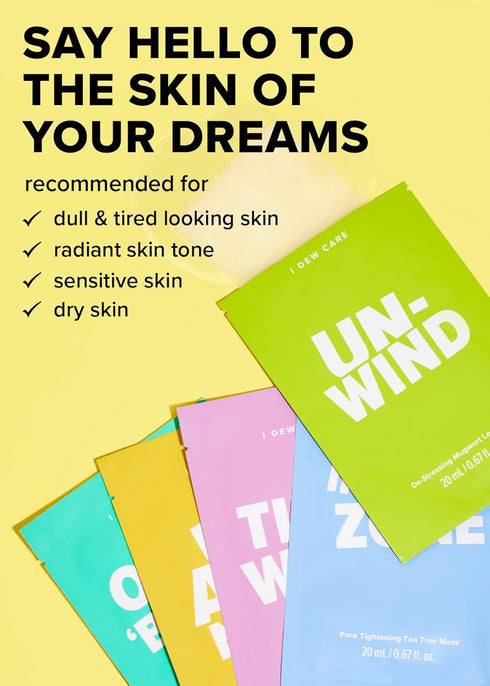 I DEW CARE Sheet Mask Pack - Let's Do This Sheet | 5-Day Skin Makeover with Vitamin B3, Olive Extract (5 ea)