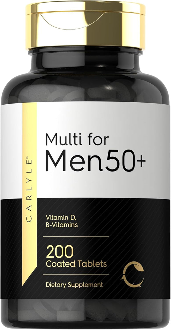 Carlyle Multivitamin for Men Over 50 Plus, 200 Count, with B Vitamins, Vitamin D, Magnesium & Zinc