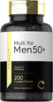Carlyle Multivitamin for Men Over 50 Plus, 200 Count, with B Vitamins, Vitamin D, Magnesium & Zinc