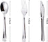 N9R 120PCS Silver Plastic Silverware, Silver Plastic Cutlery Set Disposable Flatware Dinnerware -60 Silver Forks, 30 Silver Spoons, 30 Silver Knives for Wedding, Party, Daily Use Silver Utensils by N9R